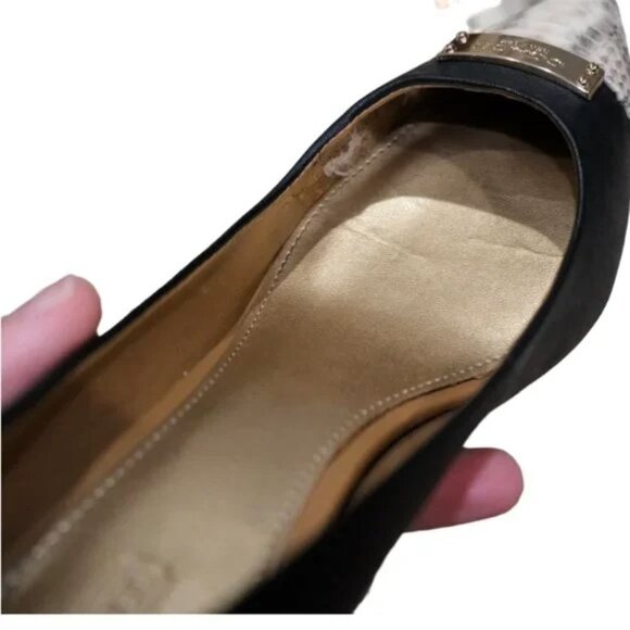 Coach BLACK SNAKESKIN AND GOLD Heels Size 7.5 GUC - Picture 5 of 7